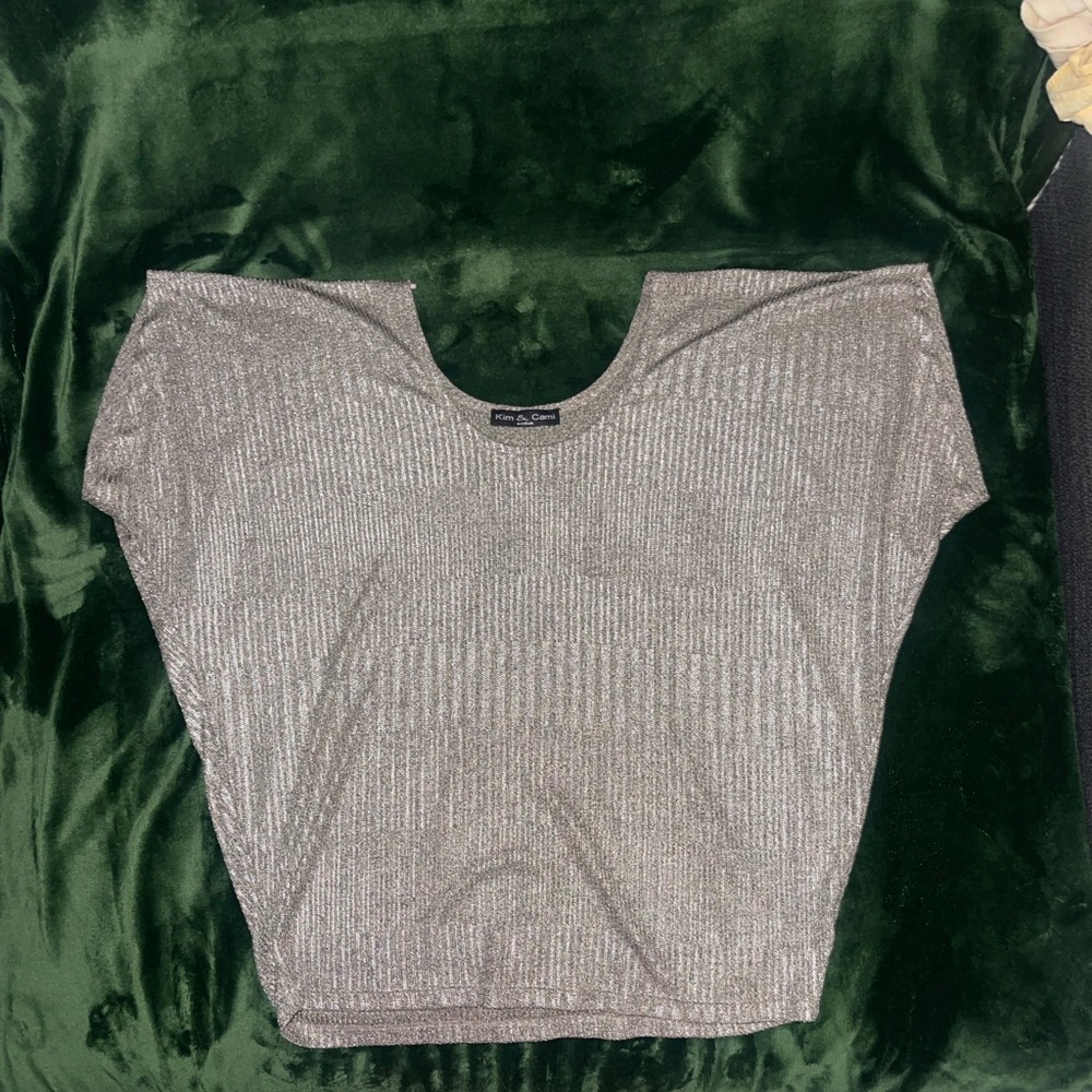 Kim & Cami Shiny Silver Top